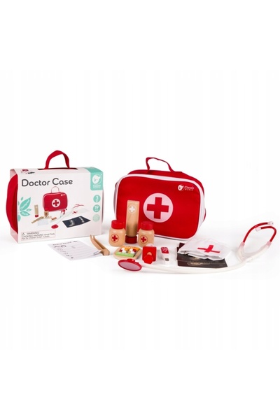 NO BRAND CLASSIC WORLD Set Valiză de Doctor din Lemn 19 piese