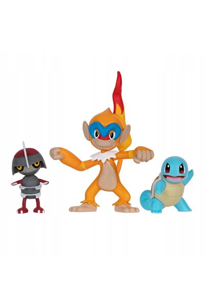 Jazwares Pokemons - Set de 3 figurine: Pawniard, Monferno și Squirtle - PKW3058