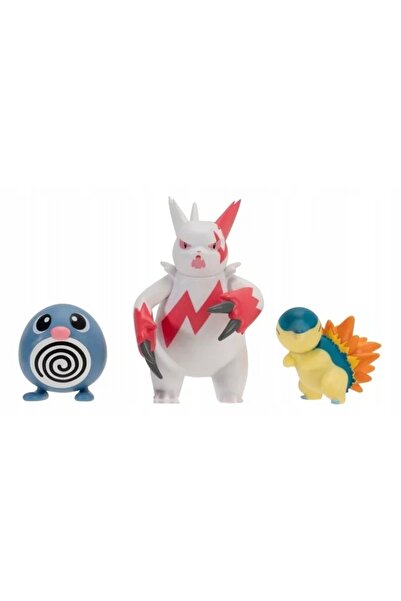 Jazwares Pokemon - Set de 3 figurine: Poliwag, Zagoose, Cyndaquil - PKW4085