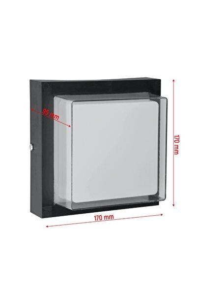 NO BRAND Aplică LED de exterior, 18 W, 1800 lm, 4000 K, IP54, negru