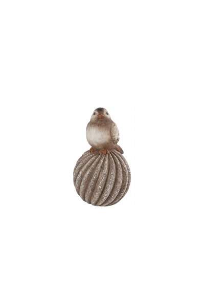 NO BRAND Figurină decorativă Pasăre Maro Dovleac 16,5 cm