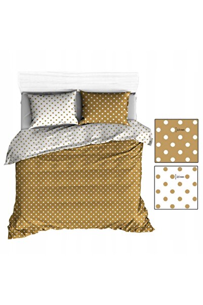 NO BRAND Set de lenjerie de pat din bumbac 90x120 R138 alb-bej cu buline 330N...
