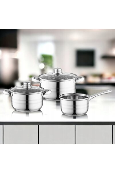 NO BRAND Set de oale din inox Stark 5 piese CU CAPAC GAZ INDUCȚIE