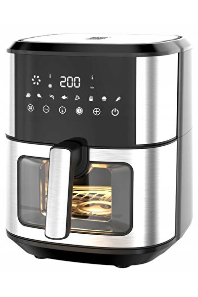 NO BRAND FRITEUZĂ FĂRĂ ULEI FRITEUZĂ 6,5 L 2000 W AIRFRYER CU FEREASTRĂ BASS +