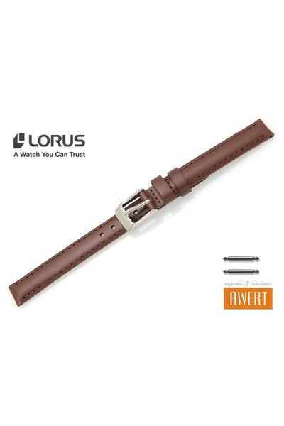 Lorus Curea de ceas originală din piele cusută, bronzată, 10 mm RQU039