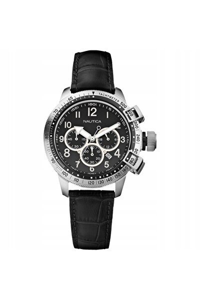 Nautica Curea de ceas din piele neagră A26523L 18 mm