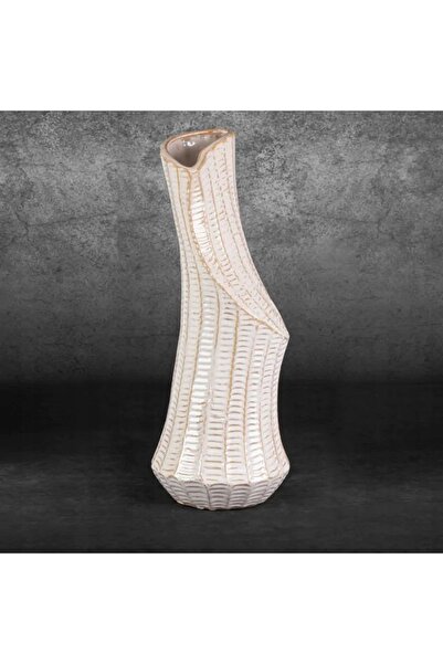 NO BRAND VAZĂ DECORATIVĂ LIZA (03) 20 X 20 X 53 CM, CULOARE CREM