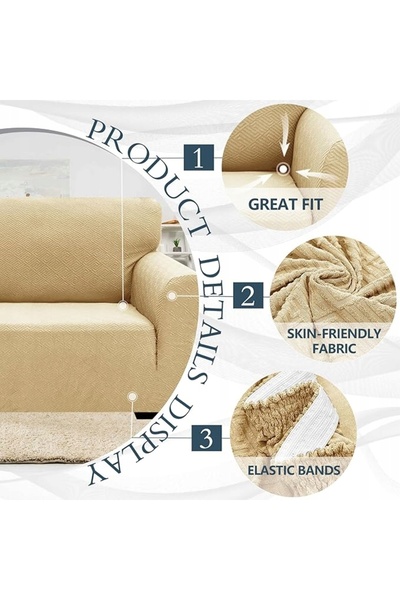 NO BRAND Husă de canapea pentru două locuri, elastică, protectoare, antiderap...