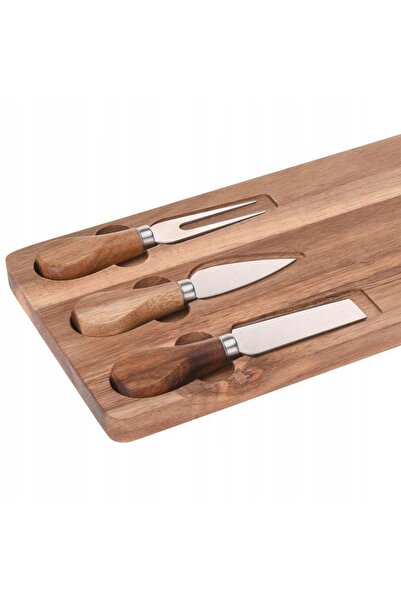 Excellent Houseware Placă de servire din bambus cu accesorii K1