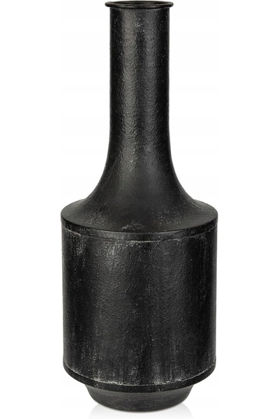 NO BRAND Vază metalică neagră rustică de 38cm pentru decor acasă