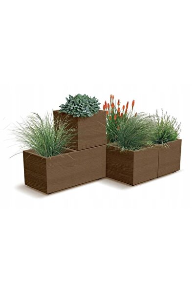 Prosperplast Ghiveci Madera Square Wood 29x29 h29 - Alb