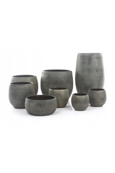 EDELMAN Huse verzi pentru ghivece, ceramică verde MADEIRA, 14 ghivece mici