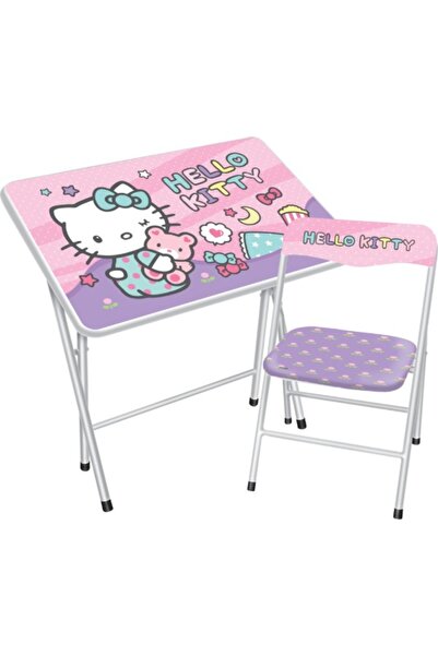 SANRIO طقم طاولة وكرسي قابل للطي من هيلو كيتي للفتيات