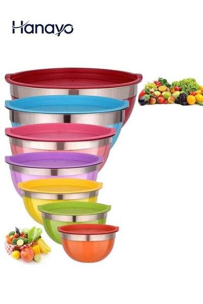 Generic 7 Pcs Stainless Steel Mixing Bowls Set Mixing Bowls Set with Lids Sal...