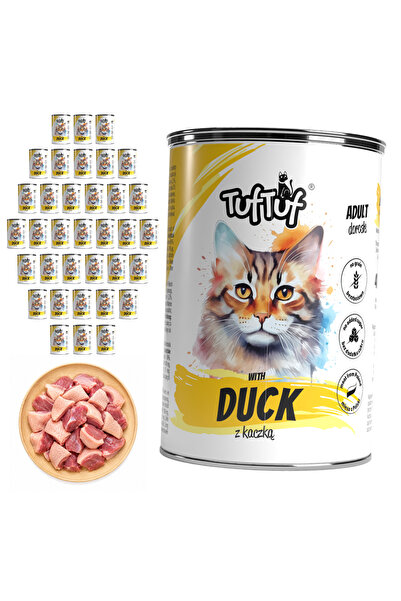 Tuf Tuf TufTuf hrană umedă completă pentru pisici cu rață, Pate, 36x400g
