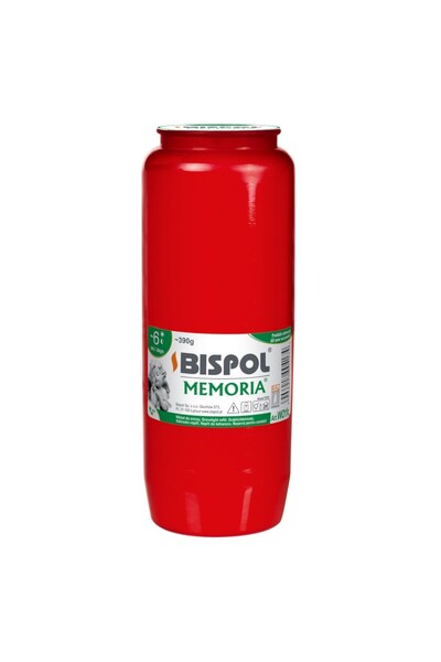 BISPOL Set 2 x Rezerva Candela cu Ulei, Rosie, 115 Ore, 17.5 cm Inaltime