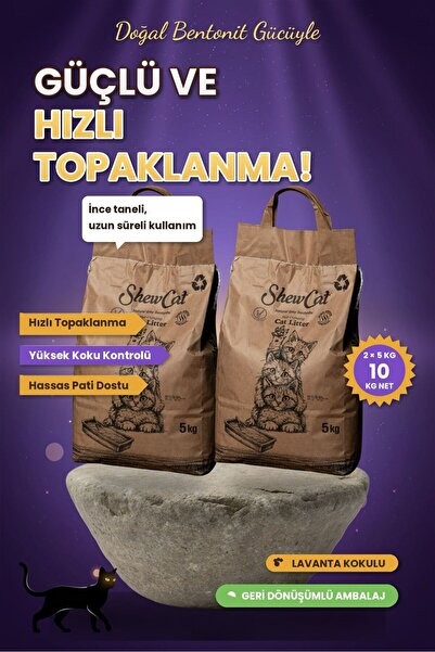 ShewCat 2'li Avantaj Paketi Topaklanan, Tozsuz, Koku Hapseden Lavantalı Bento...