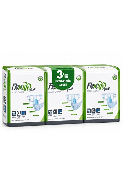 Flexi Life PLUS YETİŞKİN HASTA BEZİ XLARGE BOY 30'LU X 3'LÜ PAKET