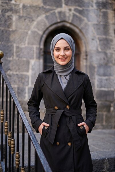B.HE.Z Women's Degaje Collar Half-Length Hijab Lined Belted Water-Repellent F...