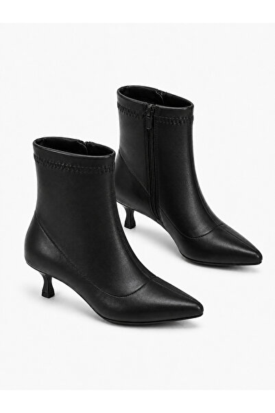 CRAFT MODA Women's Boots Pointed Toe Thin Heeled Zippered Short Boots