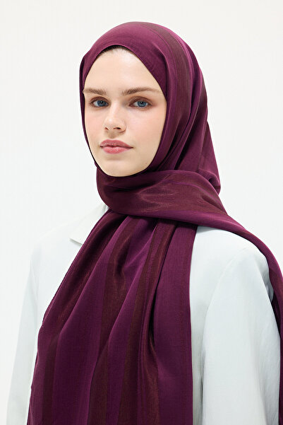cs camellia scarf Σχέδιο ρίγες σάλιου Naia Jakar - Δαμασκηνί