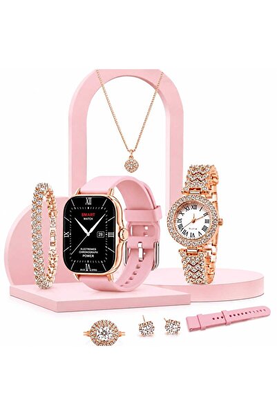 Generic Smart Watch 5-in-1 Gift Set for Women & Men with Jewellery Set, Fitne...
