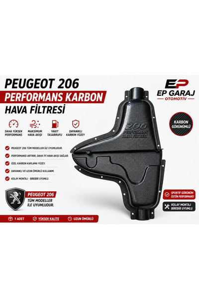 EP GARAJ OTOMOTİV KARBON Peugeot 206 Karbon Hava Filtresi Kutusu – Karbon