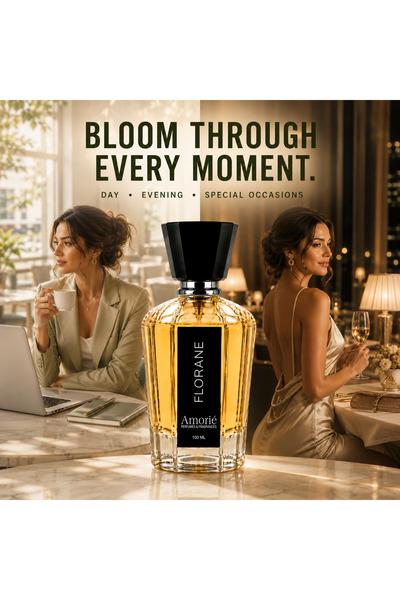 Amorie PERFUMES & FRAGNANCE Amorie Perfumes & Incense FLORANE Eau de Parfum 100ML for Women, Fresh Floral Musky Fragrance with Green Tea, Bergamot, Orchid, Jasmine, Rose, Vanilla & Musk, Elegant Everyday Perfume