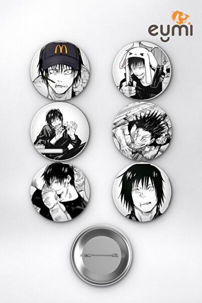 Eymi Design Jujutsu Kaisen Toji Fushiguro Chad Meme Çanta Süsü Rozet İğneli B...