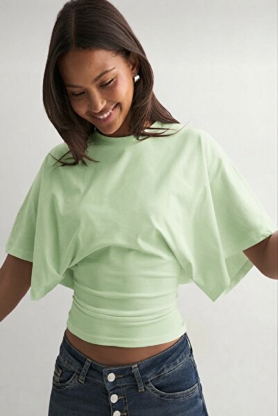 Cockatoo Women's Waist-Fitted Wide-Sleeve Natural Viscose Blouse - Soft Textu...