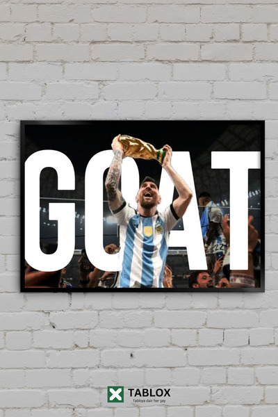 TABLOX Lionel Messi GOAT Cupa Mondială Argentina Fotbal Tablou decorativ înră...