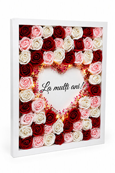 VicVi Handmade Tablou decorativ cu trandafiri din sapun si flori criogenate,i...