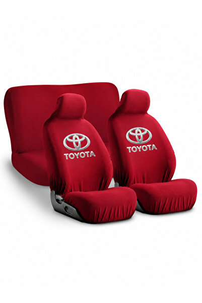 ZAFAKS Kırmızı Toyota Araba Koltuk Kılıfı Servis Kılıfı 4 Parça Tam Set