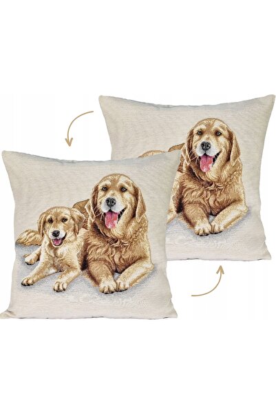 NO BRAND Husă de tapiserie cu două fețe Doggy 45x45cm