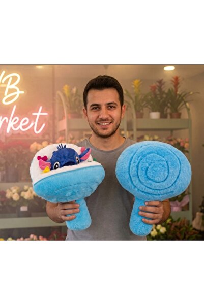 NB market Blue Floral Plush Bouquet 40cm Large Size Hairy