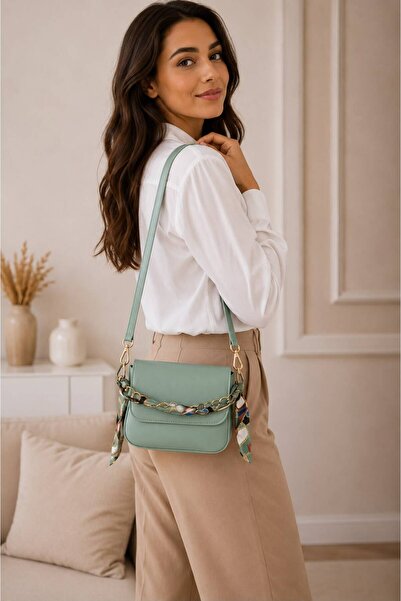 SİDEES ÇANTA Faux Leather Hand & Shoulder Women's Bag with Gold Detail Chain ...