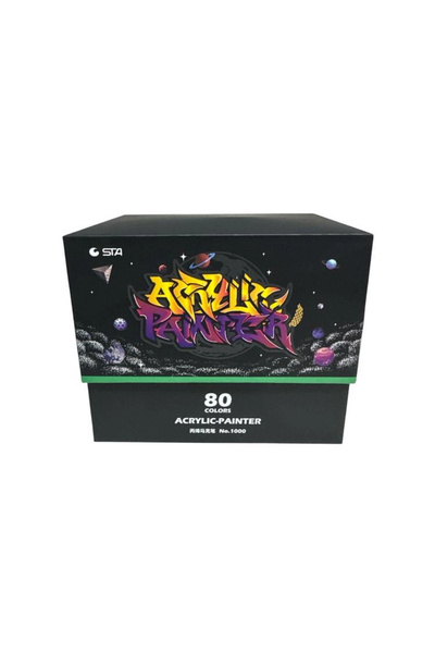 STA 100080 AKRİLİK MARKER KALEM SETİ 2mm UÇ 80'Lİ (RENK) KUTULU