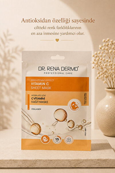 Dr. Rena Dermo C Vitaminli Aydınlatma Etkili Tek Kullanımlık Kağıt Maske Pake...