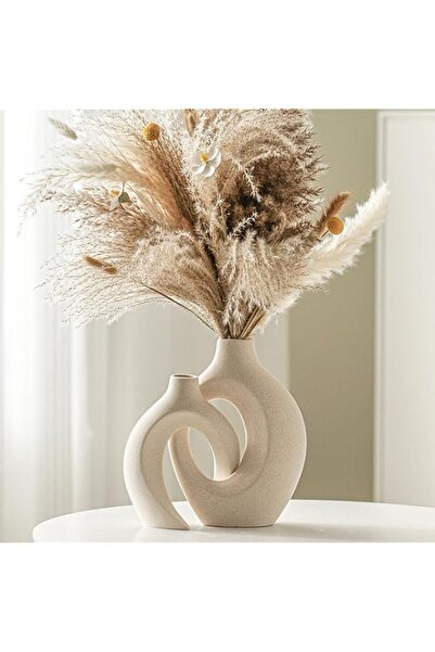 Generic Brand 2 Pcs White Hollow Ceramic Vase, Nordic Minimalist Decorative F...