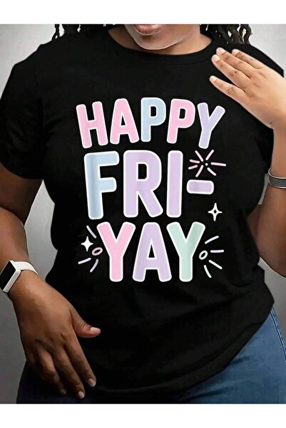 9JY - Happy Fri-Yay Teachers Back To School Black Graphic T Shirts Tee