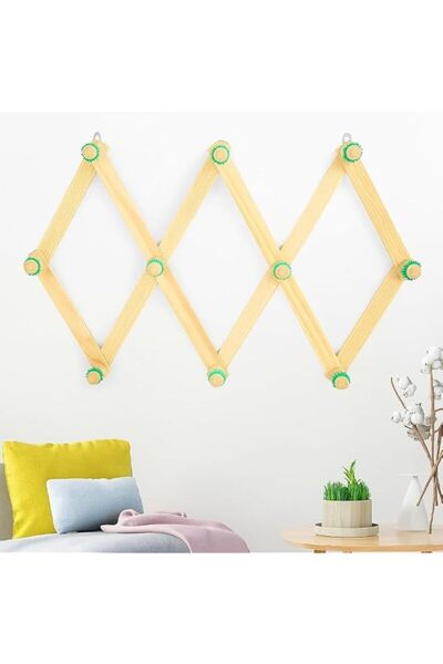 Generic Wall Mounted Wooden Foldable Coat Rack with 10 Hooks – Heavy-Duty Wal...