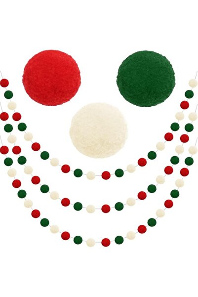 Generic Christmas Garland, Christmas Pom Pom Decoration for Tree Indoor Home ...