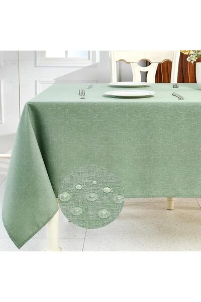 Generic YelaJoy 52" x 70" Textured Linen Table Cloth Rectangle Waterproof Wri...