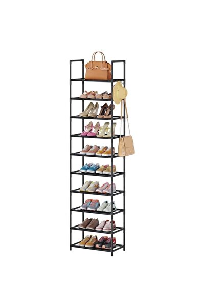 Generic Shoe Rack 10-Tier Metal Narrow Shoe Organizer 20 Pairs Tall Shoe Stor...