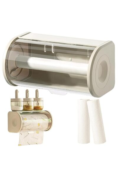 Generic Covered Paper Towel Holder – Space-Saving Transparent Enclosed Design...
