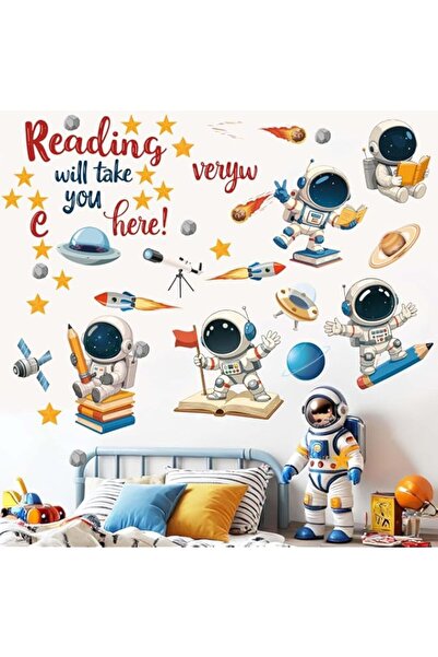 Generic Brand Space Astronaut Wall Sticker for Classroom and Kids Room, Educa...