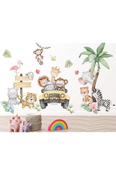 Generic Brand X Spring Animal Wall Stickers, 2 PCS Watercolor Jungle Decals, ...