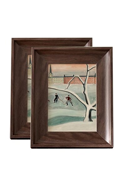 Generic Brand 2-Pack Retro Picture Frame Set,10 inch Photo Frame with HD Plas...