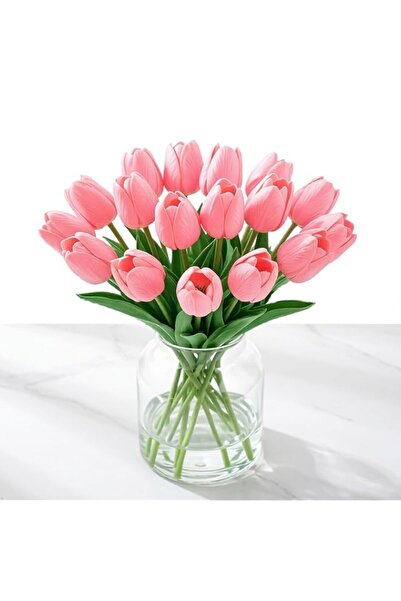 Generic TIED RIBBONS Artificial Tulip | 20 Pcs, Pink | 13.4 Inch | Faux Tulip...
