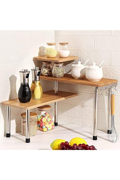 Generic U-HOOME Countertop Corner Shelf,3 Tier Adjustable Bamboo Space Saving...